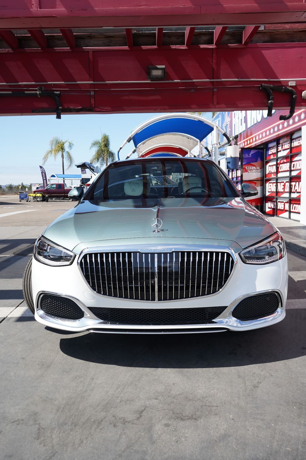 Mercedes-Maybach S-Class under the red detail canopy